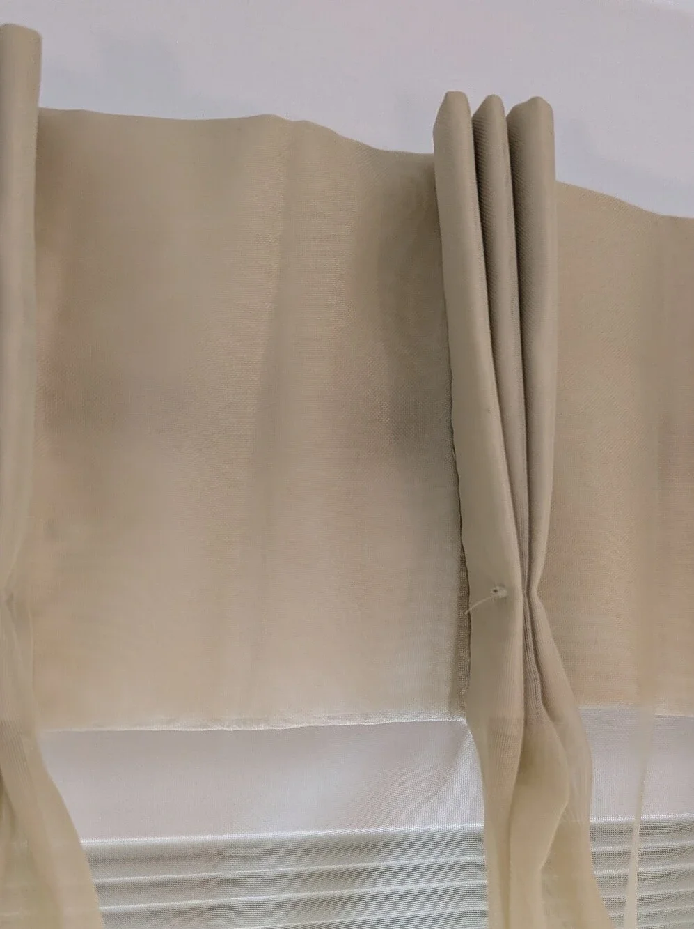 Custom Made Window Traversing Drapery Sheers Taupe 3 Finger Pinch Pleat 1 Panel
